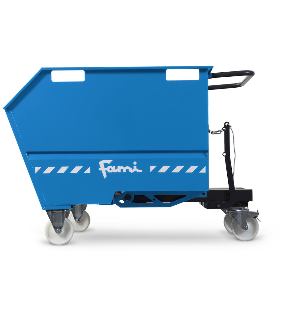 Benna portarottami ribaltabile capacità 750 L – Blu (RAL 5012) – foto 2