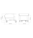 Benna portarottami ribaltabile capacità 750 L – Blu (RAL 5012) – foto 5