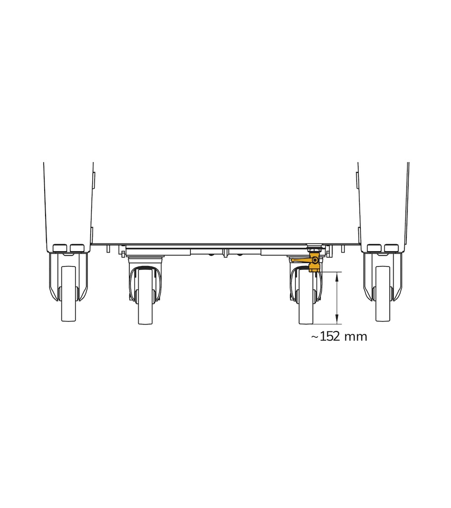 Benna portarottami ribaltabile capacità 750 L – Blu (RAL 5012) – foto 6
