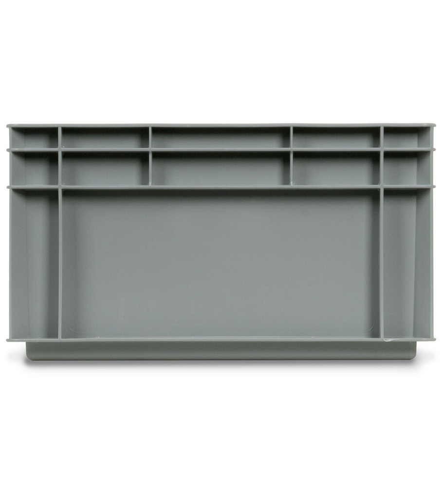 Cassetta in polipropilene Euro Box – H 220 mm – Grigio argento – 600 × 400 × 220 mm – foto 2