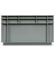 Cassetta in polipropilene Euro Box – H 220 mm – Grigio argento – 600 × 400 × 220 mm – foto 2