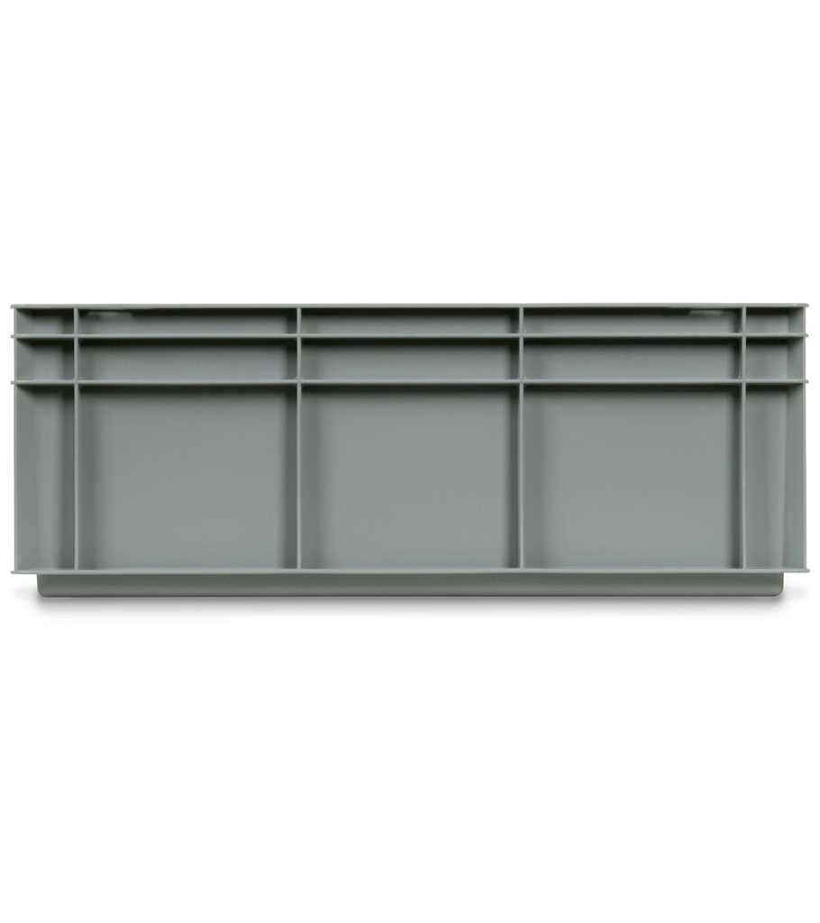 Cassetta in polipropilene Euro Box – H 220 mm – Grigio argento – 600 × 400 × 220 mm – foto 3