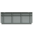 Cassetta in polipropilene Euro Box – H 220 mm – Grigio argento – 600 × 400 × 220 mm – foto 3