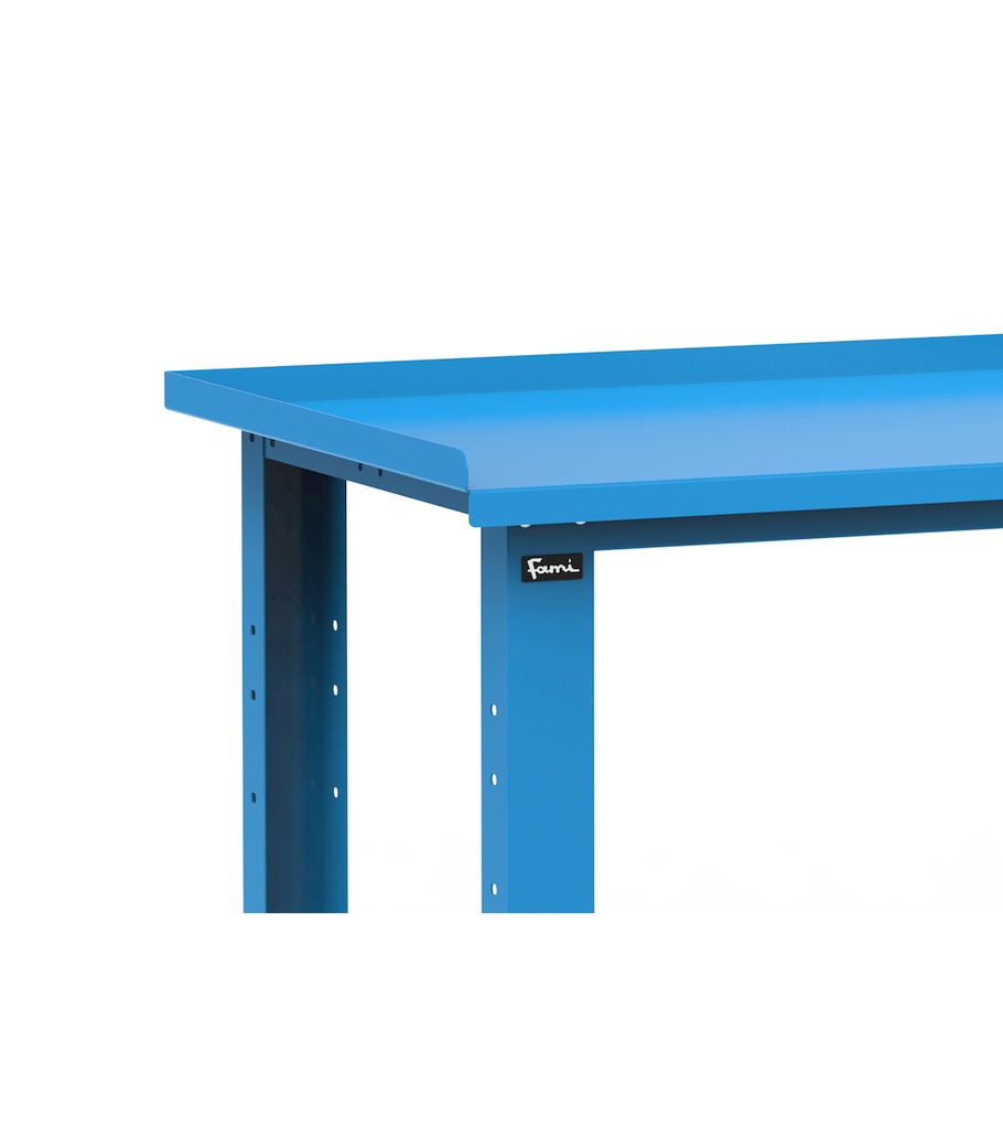 Banco smontato con piano in acciaio 2,5 mm Work – 1031 × 704 × 887 mm, Blu (RAL 5012) – foto 2