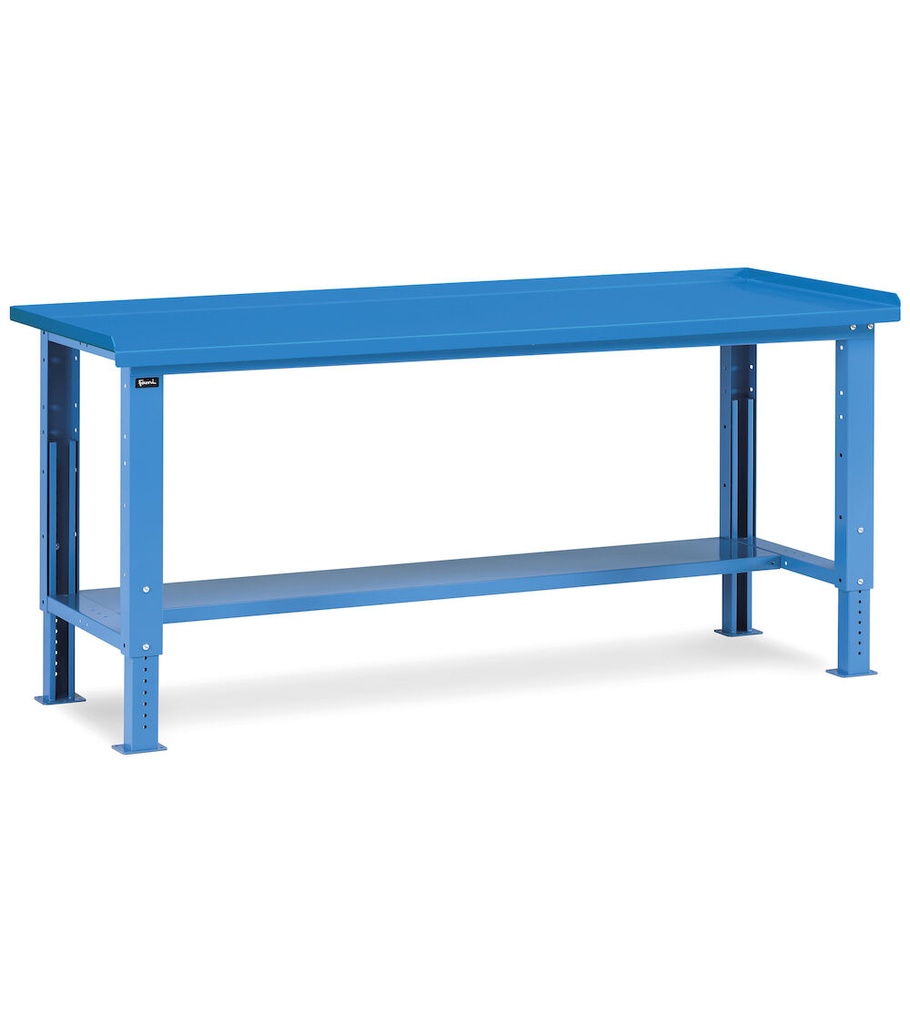 [FBG01S2000R0004] Banco smontato regolabile con piano in acciaio 2,5 mm Work Up – 2007 × 704 × 737/1062 mm, Blu (RAL 5012)