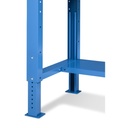 Banco smontato regolabile con piano in acciaio 2,5 mm Work Up – 2007 × 704 × 737/1062 mm, Blu (RAL 5012) – foto 3