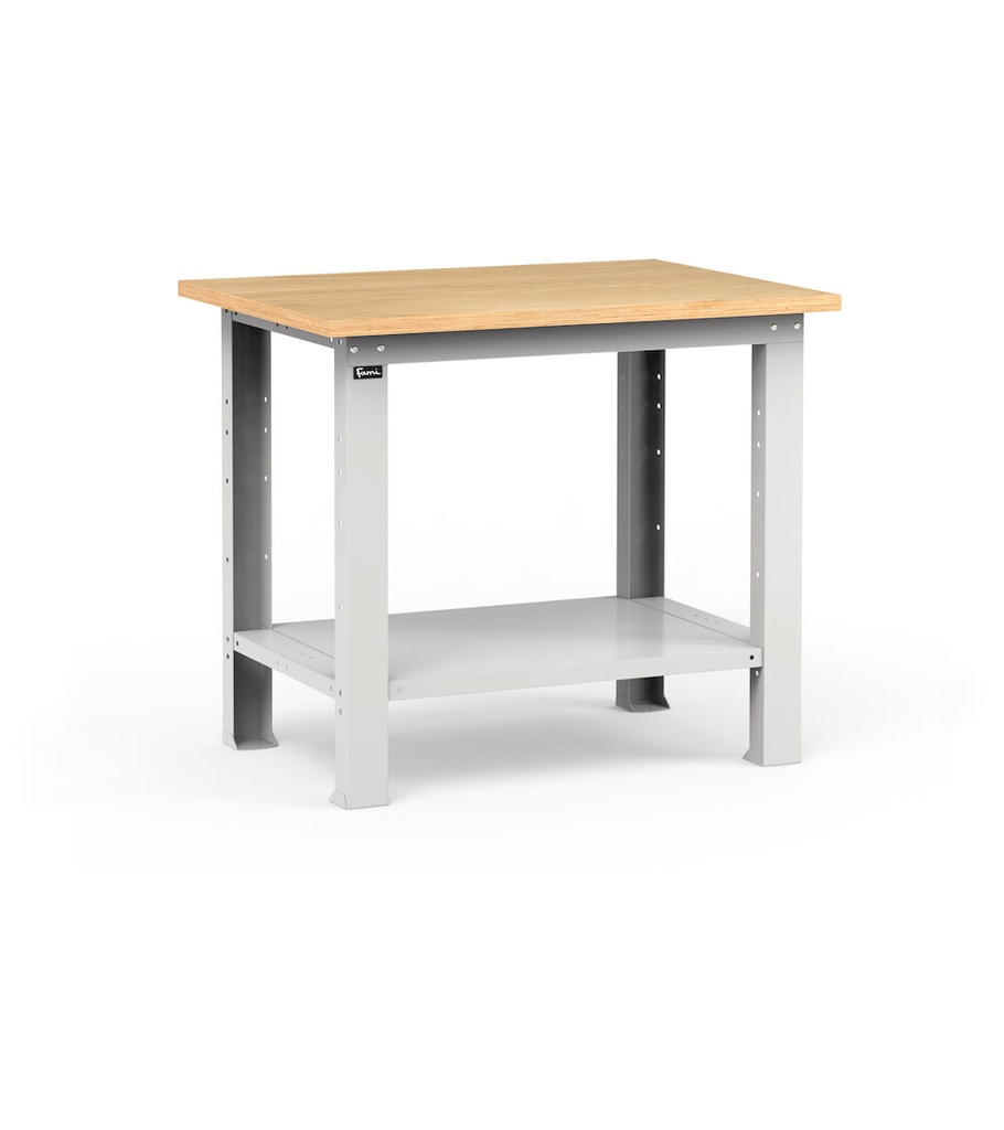 [FBG02S1000F0008] Banco smontato con piano in multiplex 30 mm Work – 1024 × 750 × 882 mm, Grigio chiaro (RAL 7035)