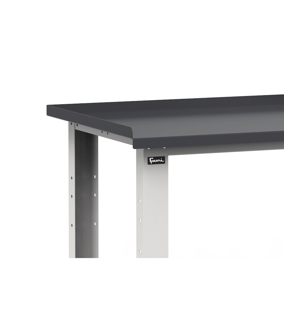 Banco smontato con piano in acciaio 2,5 mm Work – 1507 × 704 × 887 mm, Grigio chiaro + Grigio antracite (RAL 7035+7016) – foto 2