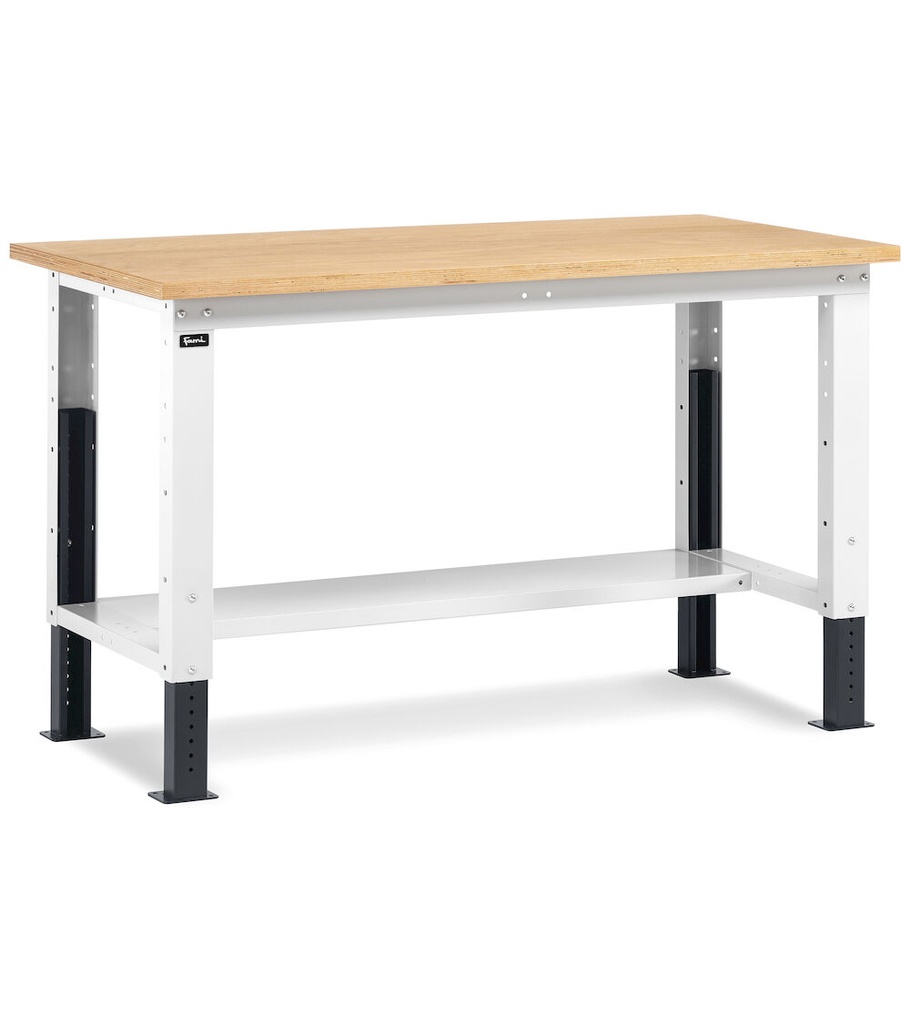[FBG02S1500R00PD] Banco Work Up regolabile smontato, piano in multiplex 30 mm – 1500 × 750 × 732/1057 mm, Grigio chiaro + Grigio antracite (RAL 7035+7016)