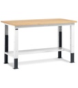 [FBG02S1500R00PD] Banco Work Up regolabile smontato, piano in multiplex 30 mm – 1500 × 750 × 732/1057 mm, Grigio chiaro + Grigio antracite (RAL 7035+7016)