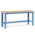 [FBG02S2000R0004] Banco Work Up regolabile smontato, piano in multiplex 30 mm – 2000 × 750 × 732/1057 mm, Blu (RAL 5012)