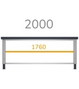 Piano non fessurato L=1760 mm Work Up – Blu (RAL 5012) – foto 3