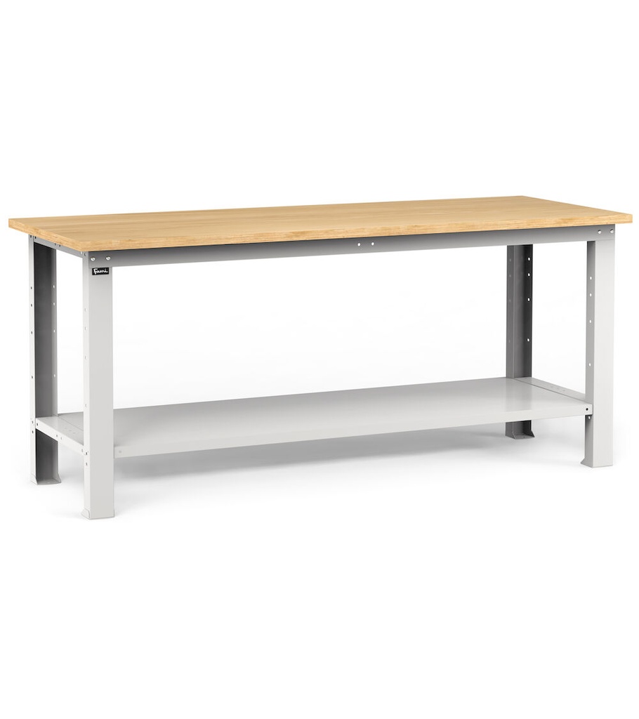 [FBG02S2000F0008] Banco smontato con piano in multiplex 30 mm Work – 2000 × 750 × 882 mm, Grigio chiaro (RAL 7035)