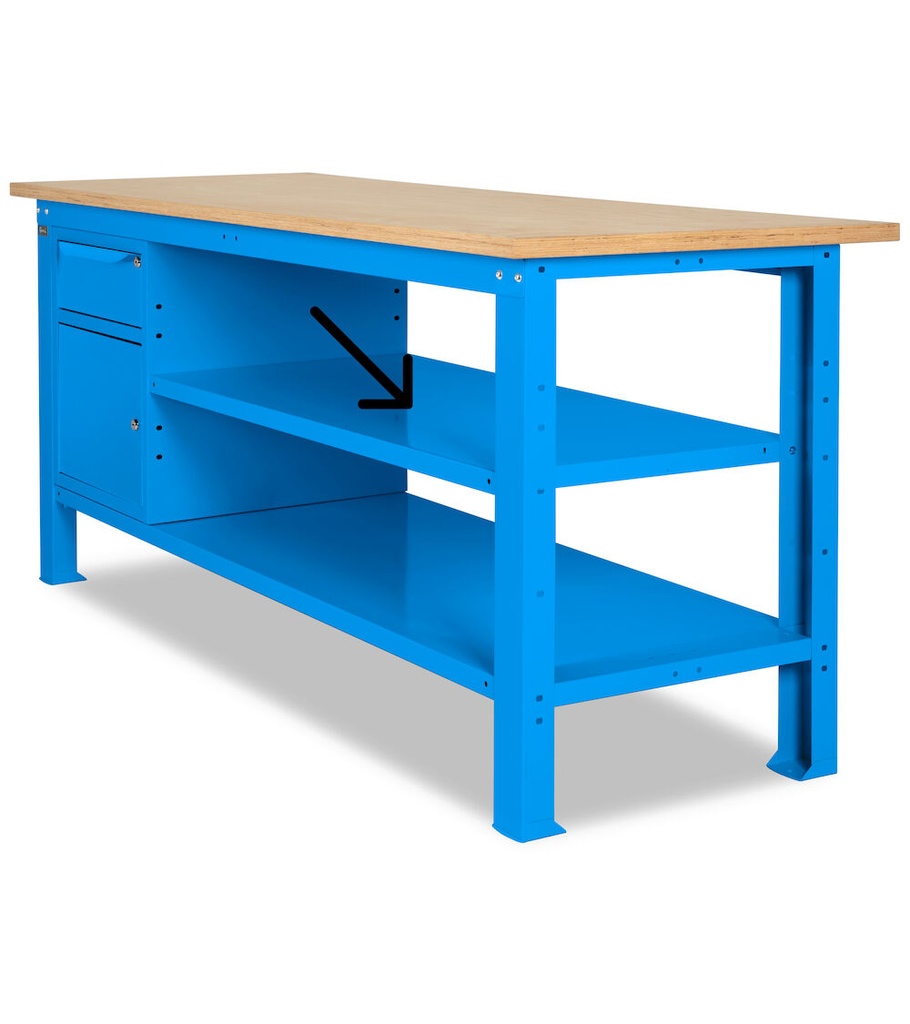 Piano non fessurato L=1260 mm Work Up – Blu (RAL 5012) – foto 2