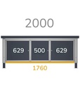 Semipiano non fessurato L=1760 mm Work Up – Grigio chiaro (RAL 7035) – foto 6