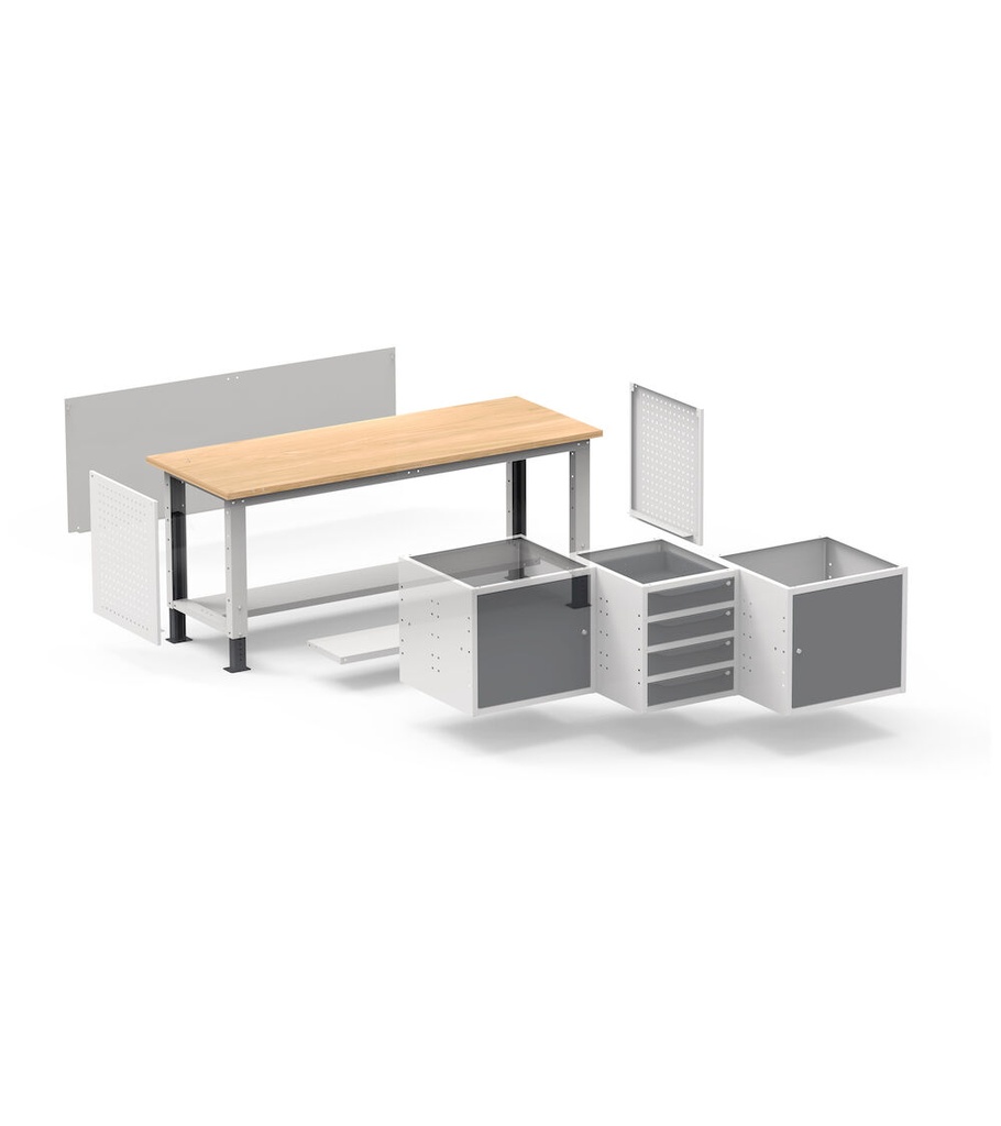 Pannello forato laterale Work Up – Grigio chiaro (RAL 7035) – foto 5