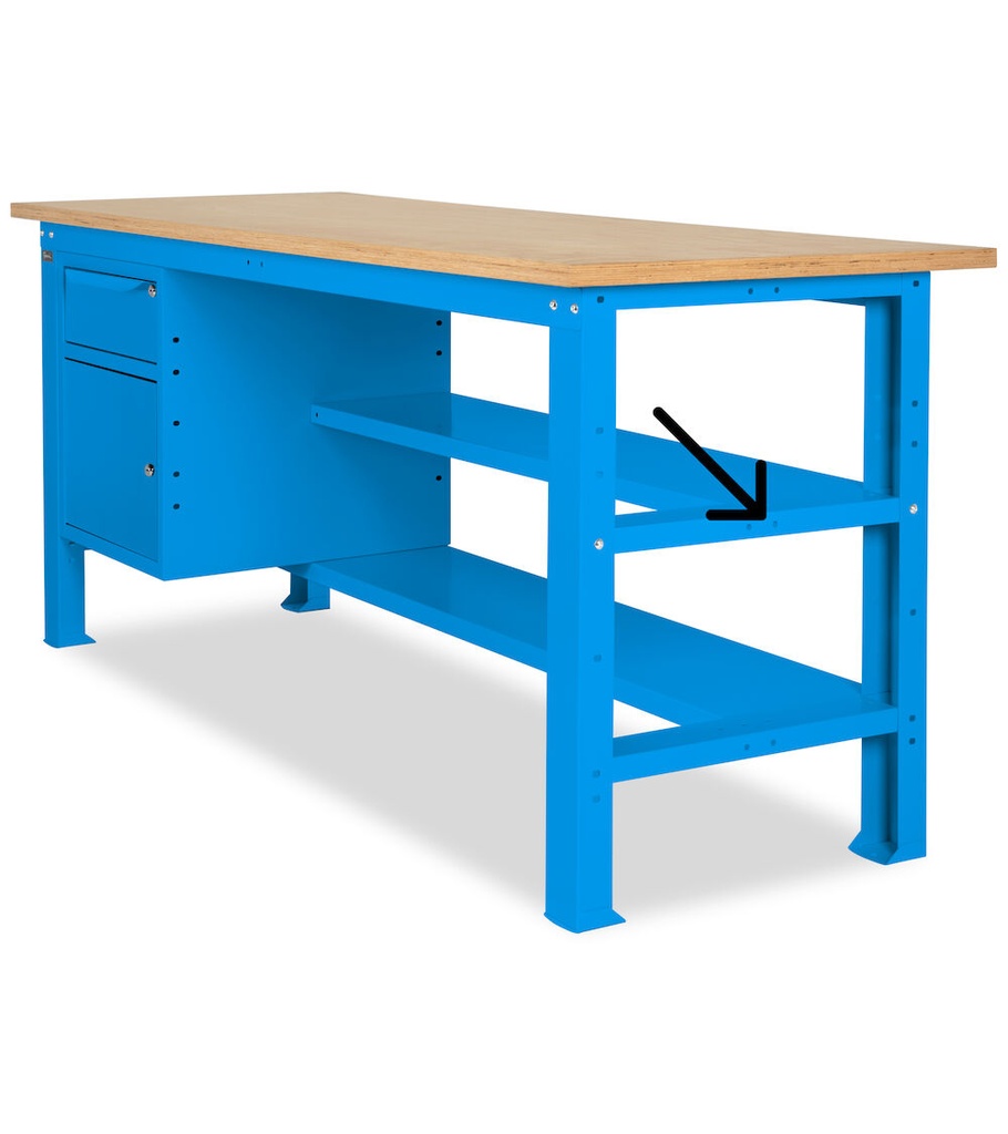 Supporto semipiano intermedio Work Up – Blu (RAL 5012) – foto 2