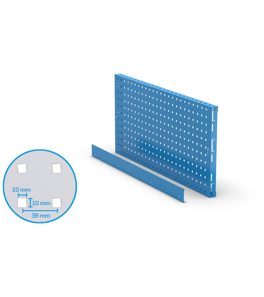 [FBL76170104] Pannello forato/mensola con 1 bordo fermacasse Work Look – 953 × 40 × 456 mm, Blu (RAL 5012)