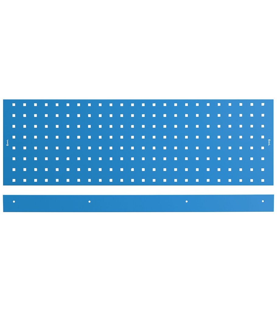 Kit 3 pannelli forati/mensole con 2 bordi fermacasse Work Look – 953 × 40 × 304 mm, Blu (RAL 5012) – foto 3