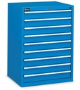 [FDF10905604] Cassettiera Flexa con 9 cassetti 9x100 – H 1002 mm – 717 × 600 × 1002 mm (36×27 EH), Blu (RAL 5012)