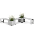 Panchina singola a 3 doghe – 1500 × 375 × 435 mm, Grigio chiaro (RAL 7035) – foto 5