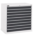 [FDL109056PD] Cassettiera Flexa con 9 cassetti 9x100 – H 1002 mm – 1023 × 600 × 1002 mm (54×27 EH), Grigio chiaro + Grigio antracite (RAL 7035+7016)