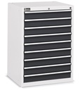 [FDF109056PD] Cassettiera Flexa con 9 cassetti 9x100 – H 1002 mm – 717 × 600 × 1002 mm (36×27 EH), Grigio chiaro + Grigio antracite (RAL 7035+7016)