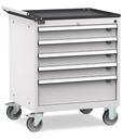 [FDGD5600108] Cassettiera Flexa con ruote con 5 cassetti 4x100 1x200 – H 921 mm – Grigio chiaro (RAL 7035)