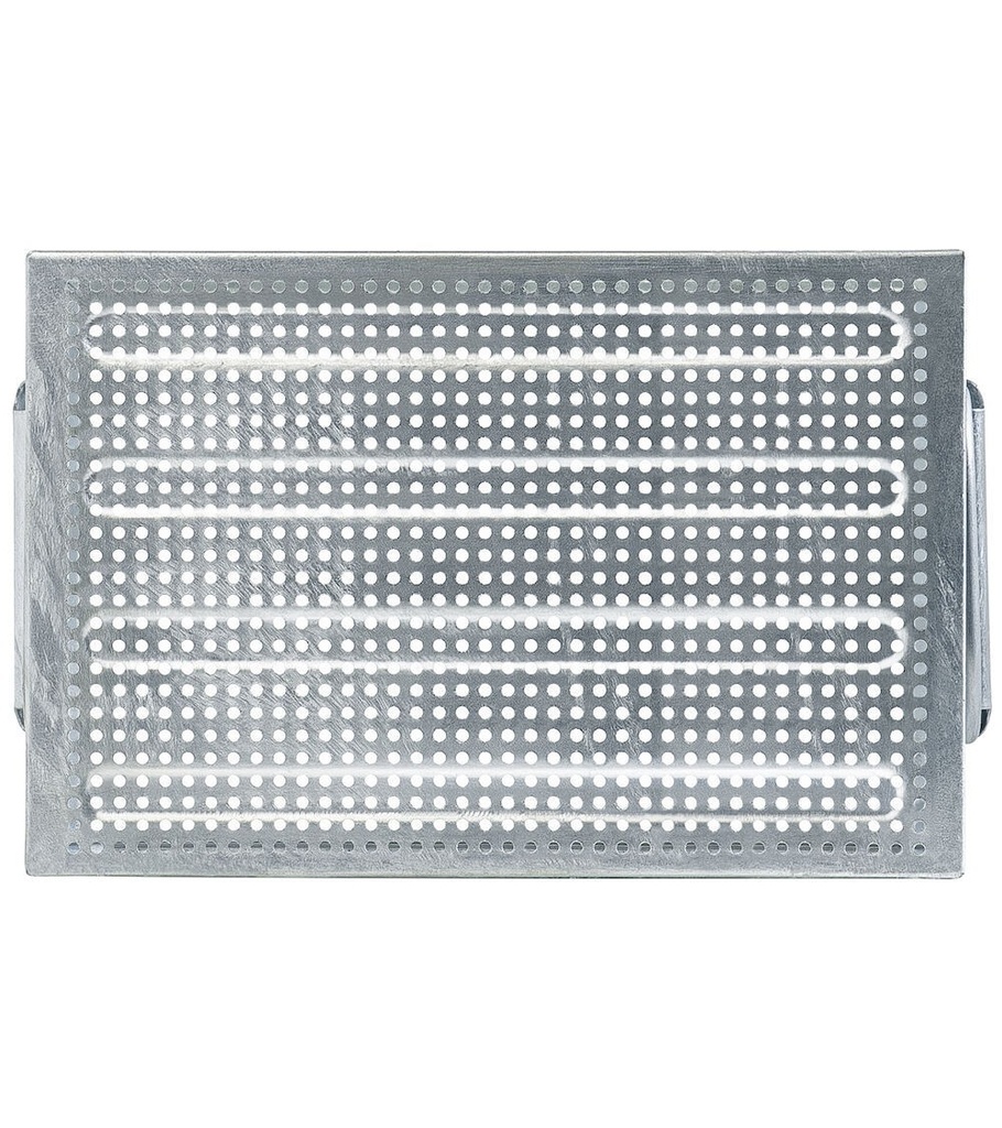 Cassetta metallica forata con maniglie, mis. 272-3, ⌀ foro 4,2 mm,  L325 x P210 x H200 mm – foto 5