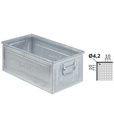 [FLA65110A99] Cassetta metallica forata con maniglie, mis. 272-4, ⌀ foro 4,2 mm, L480 x P315 x H200 mm