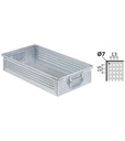 [FLA57130A99] Cassetta metallica forata con maniglie, mis. 272-4A2, ⌀ foro 7 mm,  L480 x P315 x H105 mm