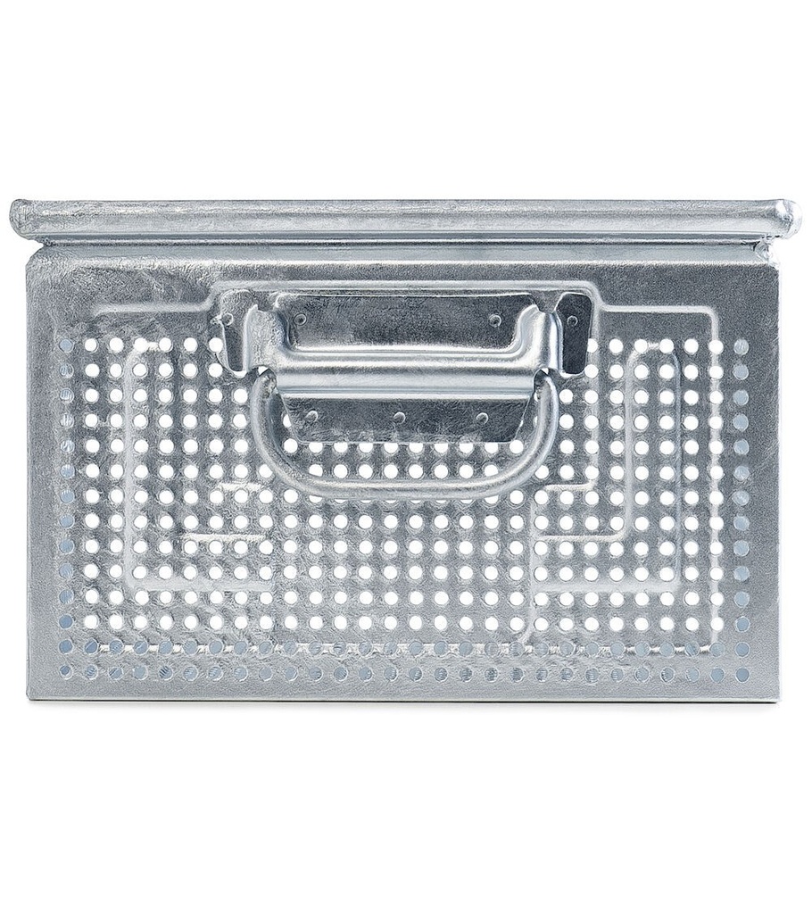Cassetta metallica forata con maniglie, mis. 272-4, ⌀ foro 5,5 mm,  L480 x P315 x H200 mm – foto 4