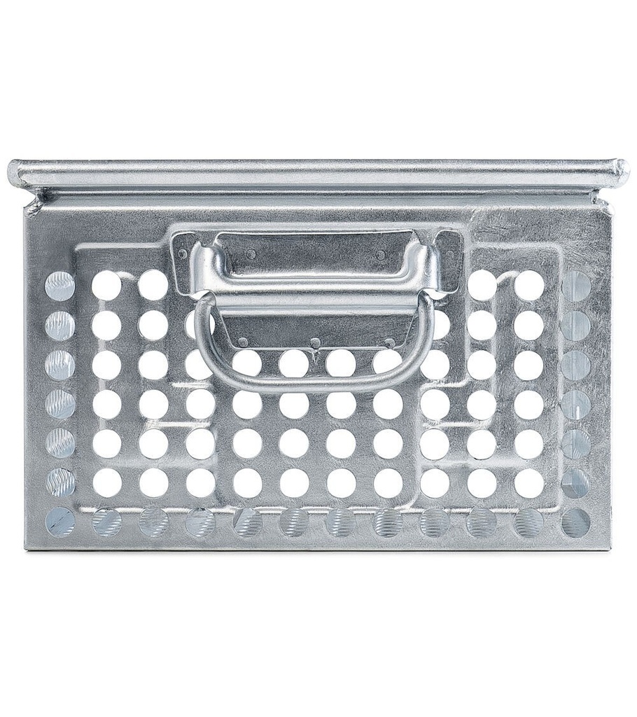 Cassetta metallica forata con maniglie, mis. 272-4, ⌀ foro 15 mm,  L480 x P315 x H200 mm – foto 4