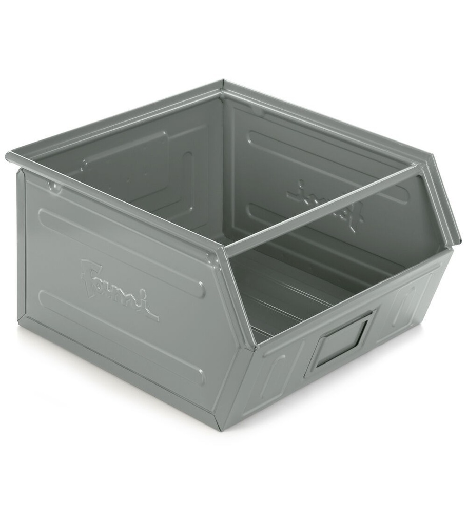 [FLS81000A01] Contenitore in metallo mis. 5P4 – Grigio scuro (RAL 7000), Maniglia