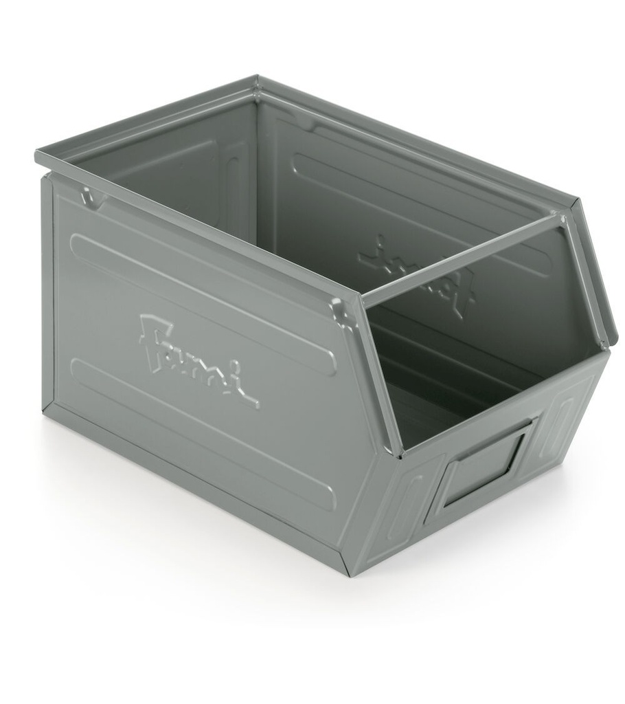 [FLS73000A01] Contenitore in metallo mis. 4A5 – Grigio scuro (RAL 7000), Maniglia