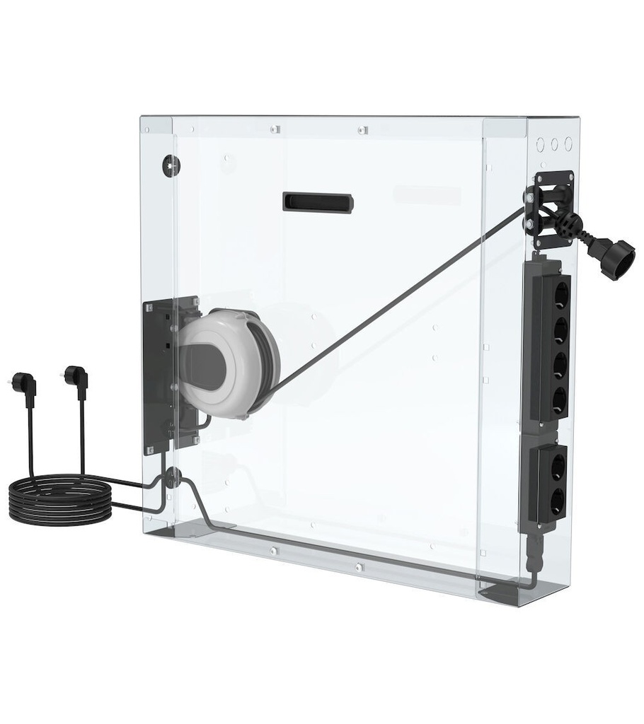 Arrotolatore elettrico con presa Schuko, L130 x P225 x H180 mm – foto 2