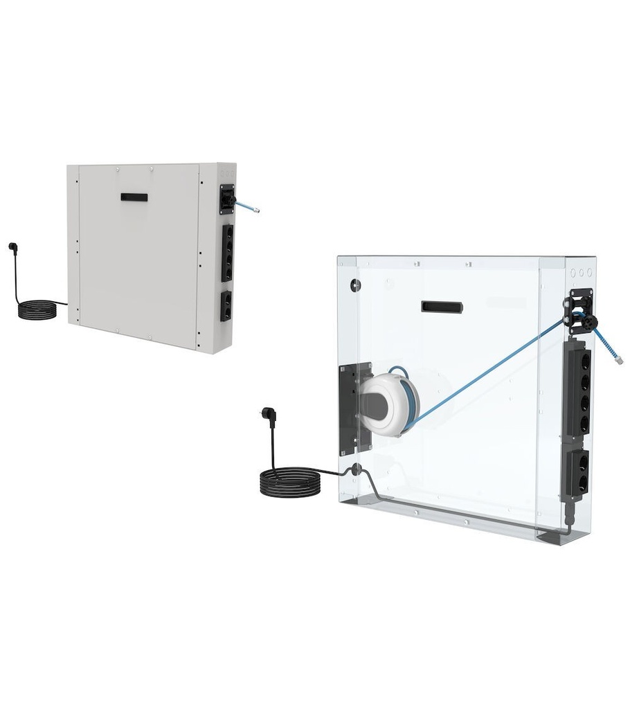 Armadio per allacciamenti Work Master – H 700 mm – Grigio chiaro (RAL 7035) – foto 2