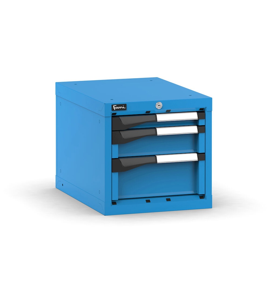 [M12A040C0100104] Cassettiera Master con 3 cassetti 1x50 1x100 1x150 – H 400 mm – 408 × 573 × 400 mm (18×27 EH), Blu (RAL 5012)