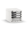 [M12A040C0100208] Cassettiera Master con 3 cassetti 2x75 1x150 – H 400 mm – 408 × 573 × 400 mm (18×27 EH), Grigio chiaro (RAL 7035)
