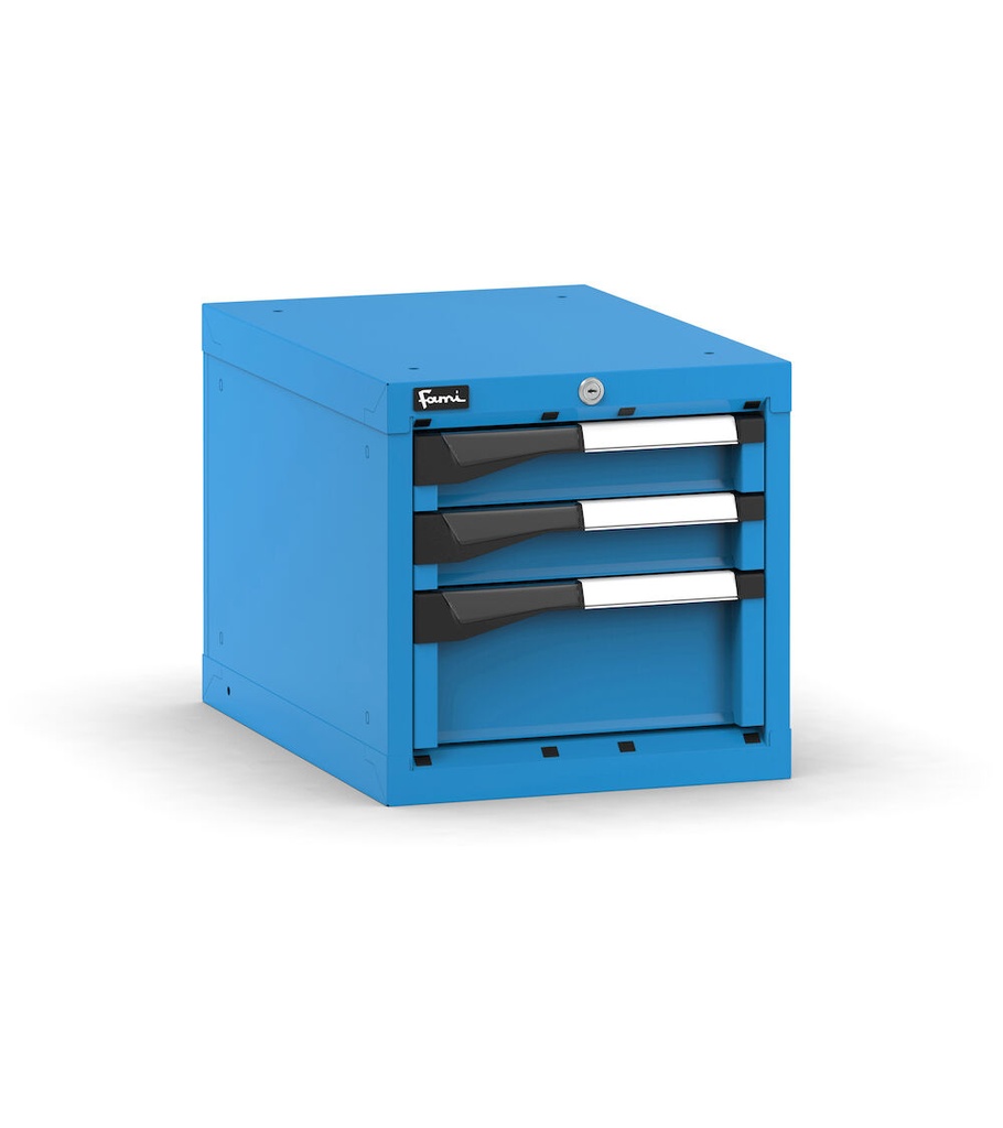 [M12A040C0100204] Cassettiera Master con 3 cassetti 2x75 1x150 – H 400 mm – 408 × 573 × 400 mm (18×27 EH), Blu (RAL 5012)