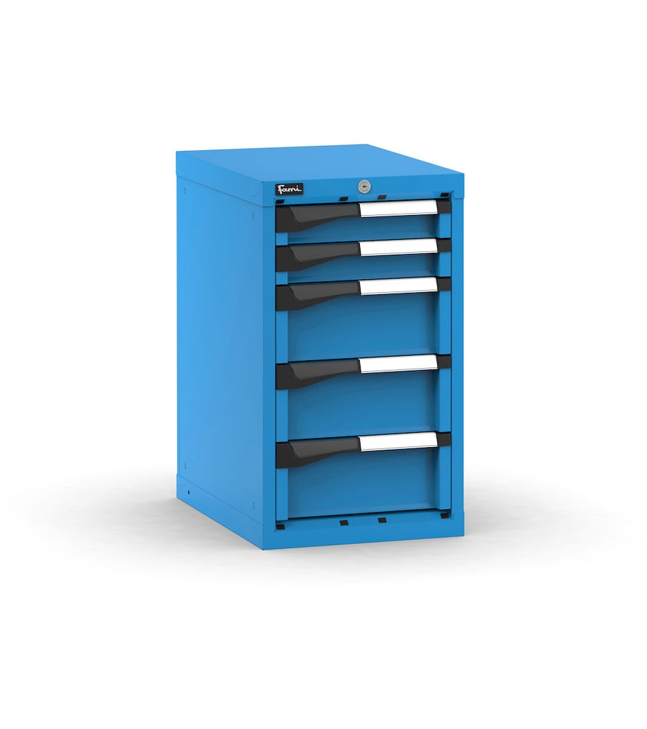 [M12A070C0103504] Cassettiera Master con 5 cassetti 2x75 3x150 – H 700 mm – Blu (RAL 5012)