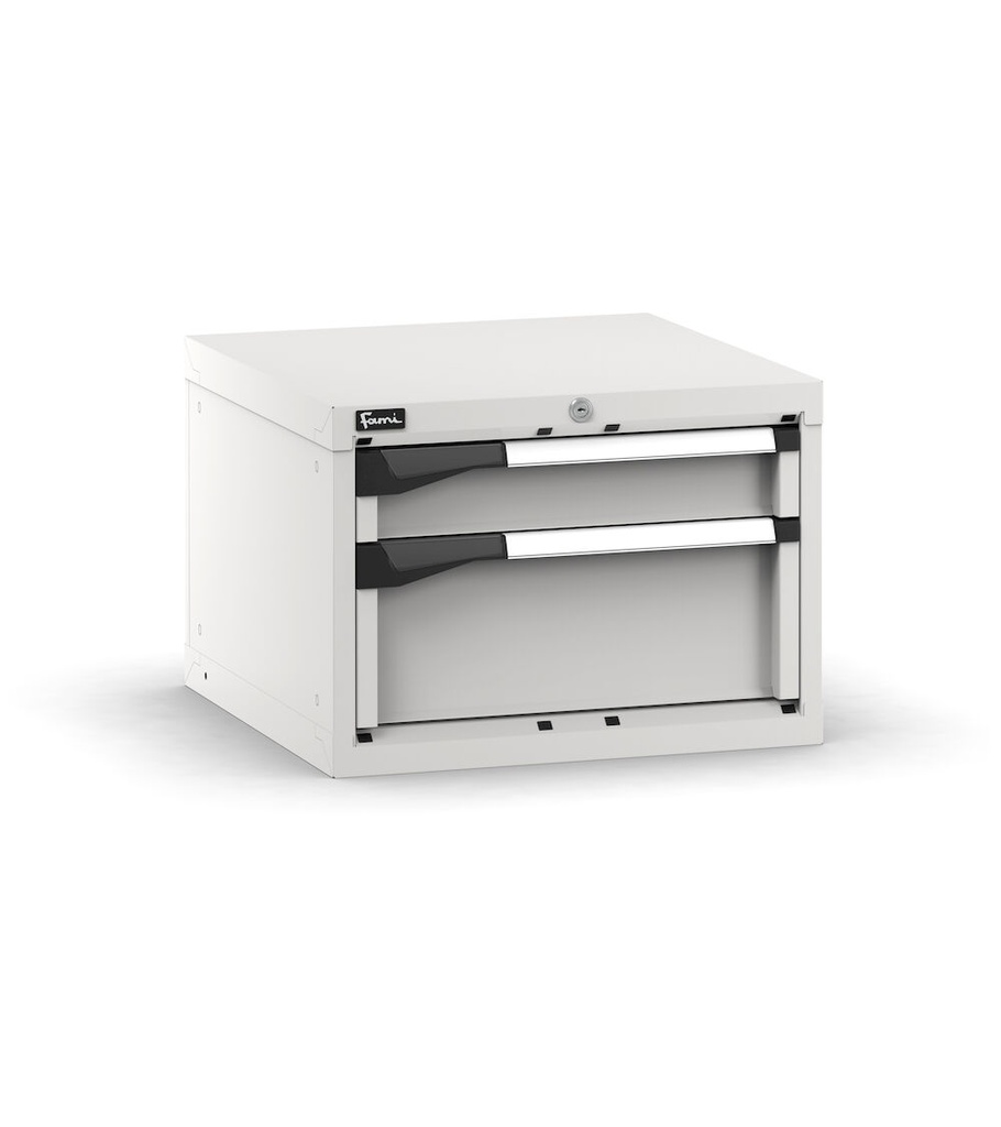 [M22A040C0100408] Cassettiera Master con 2 cassetti 1x100 1x200 – H 400 mm – Grigio chiaro (RAL 7035)