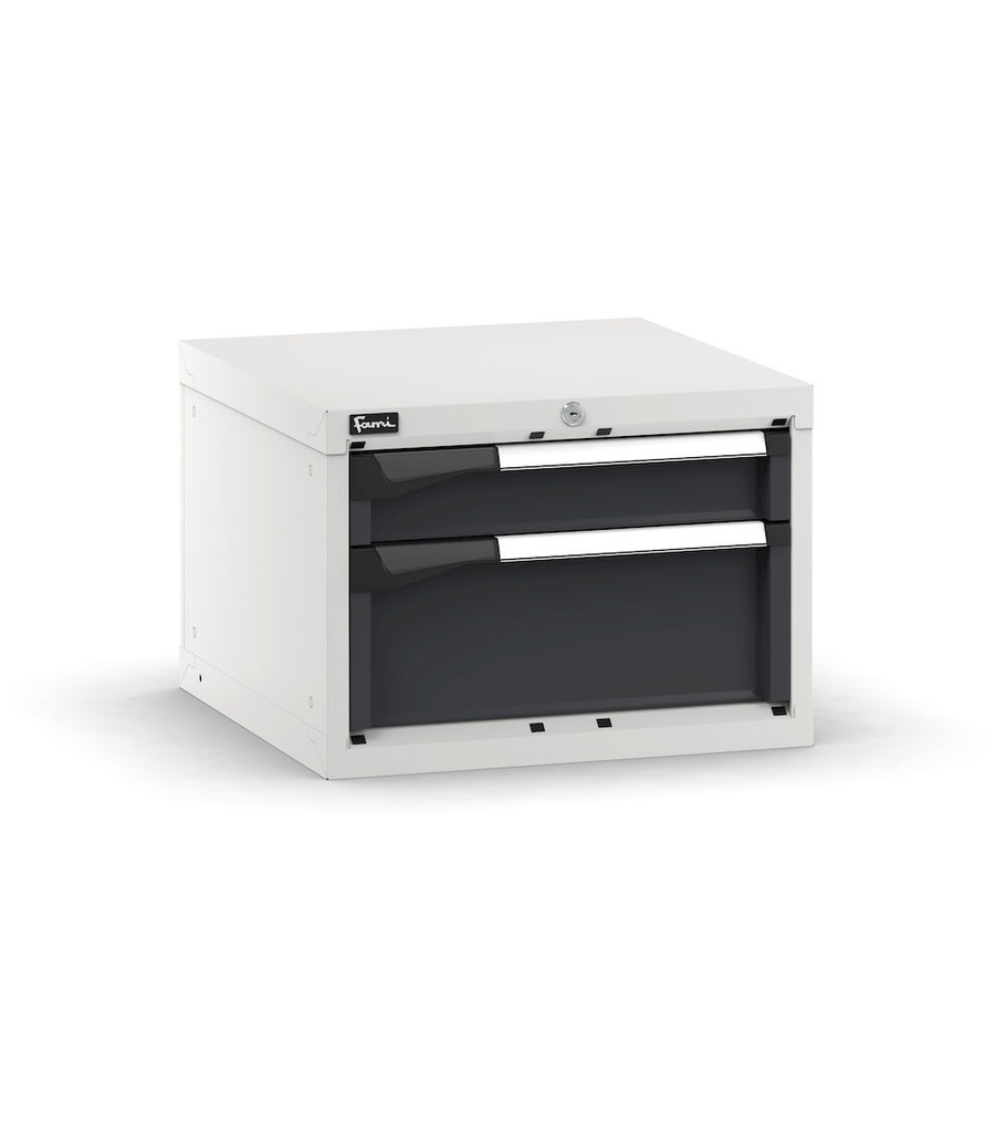 [M22A040C01004PD] Cassettiera Master con 2 cassetti 1x100 1x200 – H 400 mm – Grigio chiaro + Grigio antracite (RAL 7035+7016)