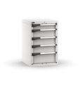 [M22A085C0108808] Cassettiera Master con 5 cassetti 1x100 3x150 1x200 – H 850 mm – 561 × 573 × 850 mm (27×27 EH), Flessibile – fino a 100 kg, Grigio chiaro (RAL 7035)