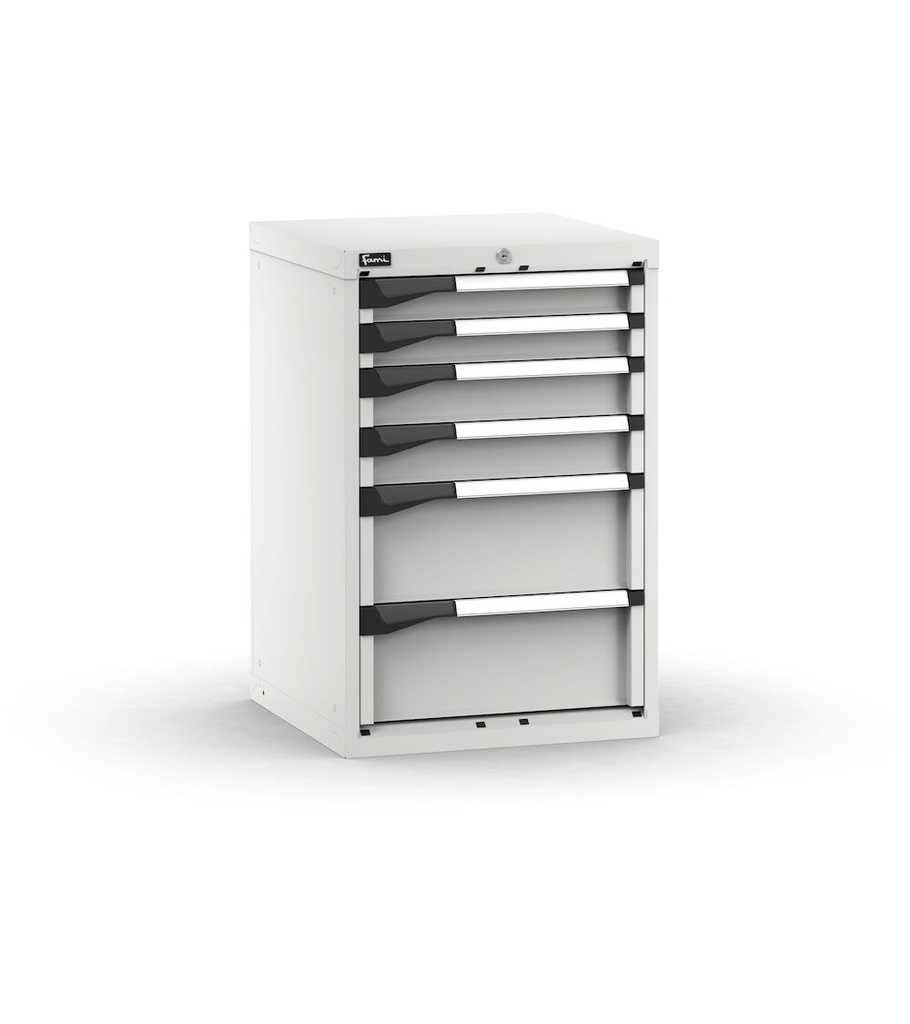 [M22A085C0108908] Cassettiera Master con 6 cassetti 2x75 2x100 2x200 – H 850 mm – Grigio chiaro (RAL 7035)