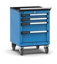 [M22R060C0102004] Armadio con ruote con 4 cassetti 2x75 1x150 1x200 Master – H 822 mm – 571 × 637 × 822 mm (27×27 EH), Blu (RAL 5012)