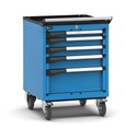 [M22R060C0102104] Armadio con ruote con 5 cassetti 1x50 2x75 1x100 1x200 Master – H 822 mm – 571 × 637 × 822 mm (27×27 EH), Blu (RAL 5012)