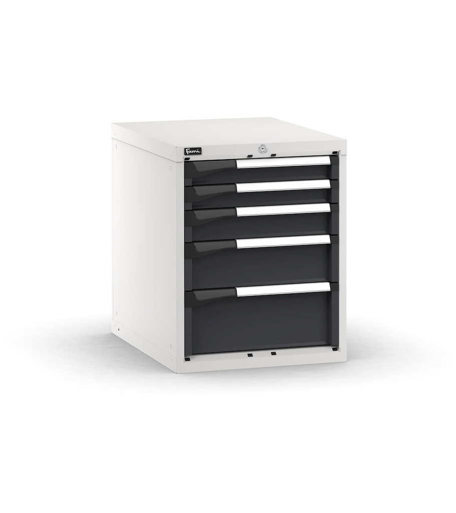 [M23A070C01031PD] Cassettiera Master con 5 cassetti 2x75 1x100 1x150 1x200 – H 700 mm – Grigio chiaro + Grigio antracite (RAL 7035+7016)