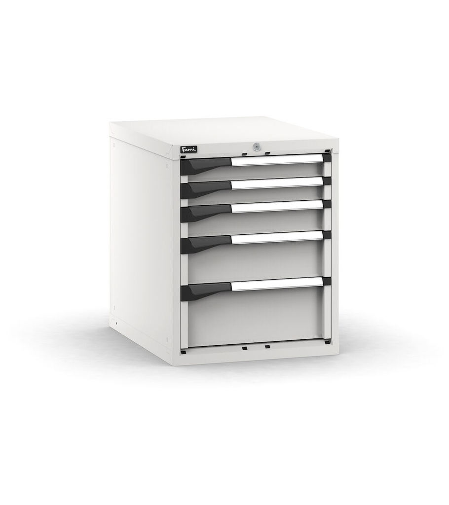 [M23A070C0103108] Cassettiera Master con 5 cassetti 2x75 1x100 1x150 1x200 – H 700 mm – Grigio chiaro (RAL 7035)