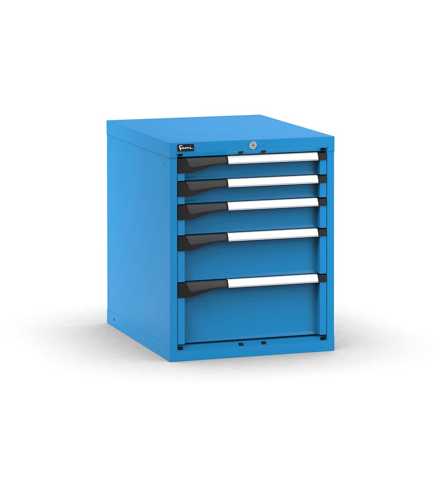 [M23A070C0103104] Cassettiera Master con 5 cassetti 2x75 1x100 1x150 1x200 – H 700 mm – Blu (RAL 5012)